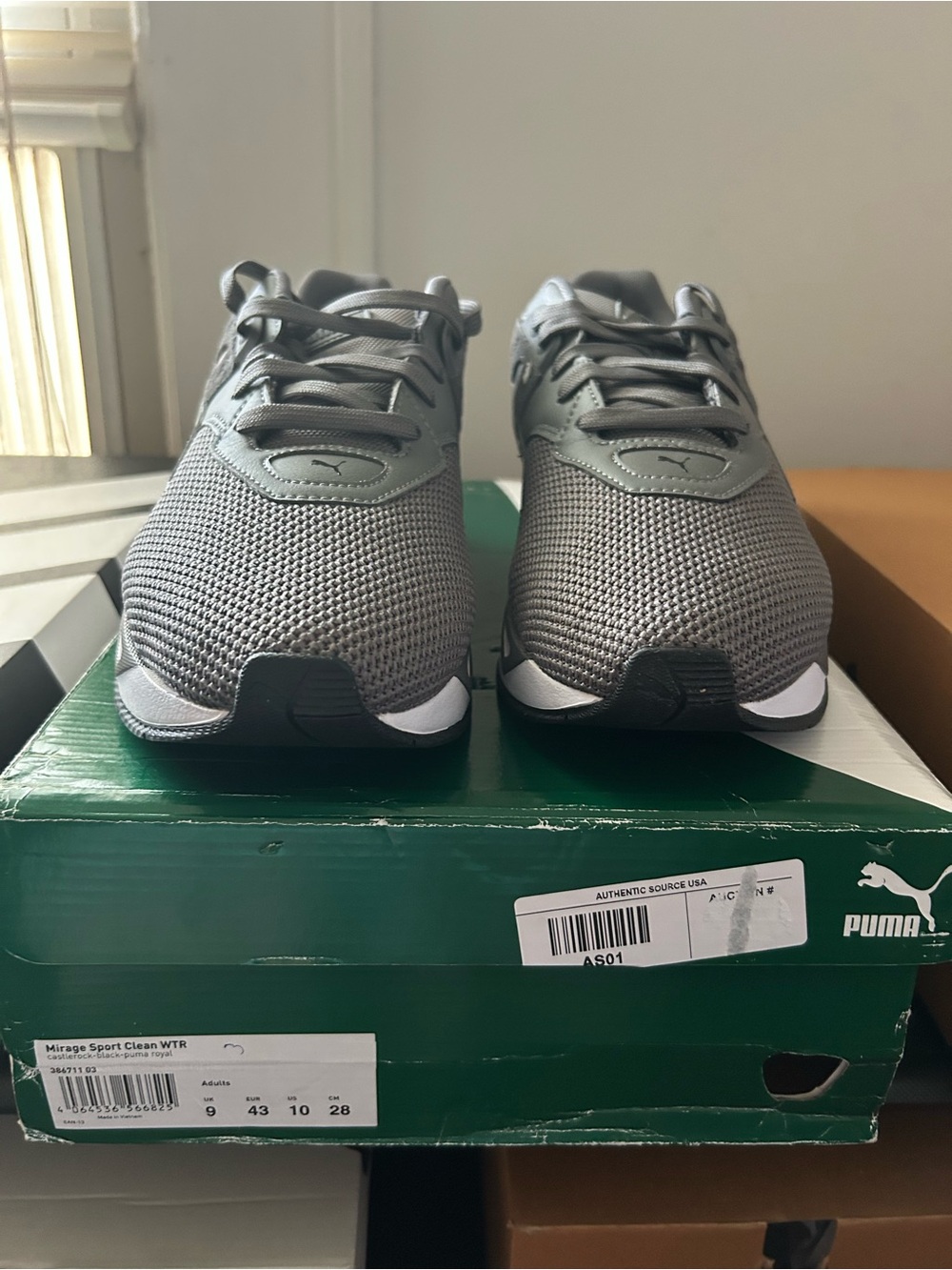 Men’s Puma Grey Mesh Lace-Up Sneakers